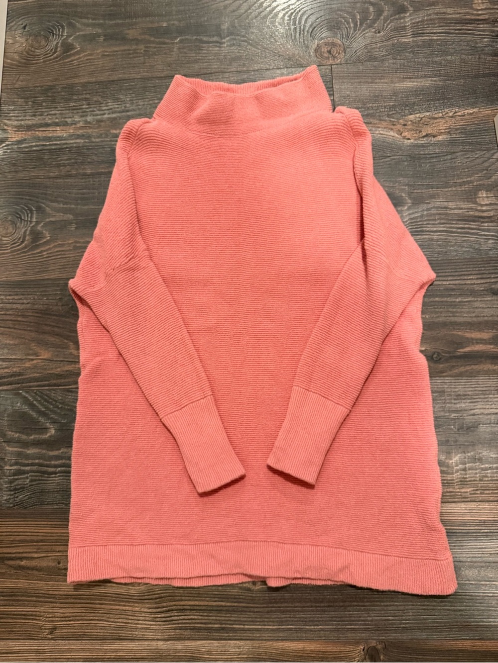 Free People Coral Pink Cowl Neck Sweater